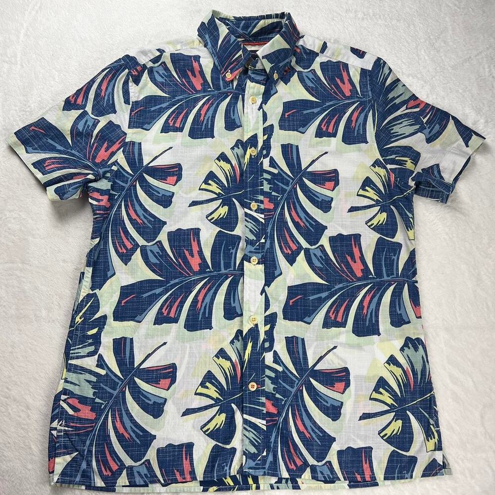 Tommy Hilfiger Tropical Hawaiian button down shirt men’s size Small comfort fit